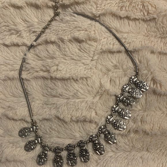 Lucky Brand Statement Beaded Necklace Turquoise Silver - Picture 4 of 5